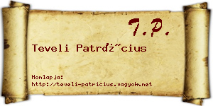 Teveli Patrícius névjegykártya
